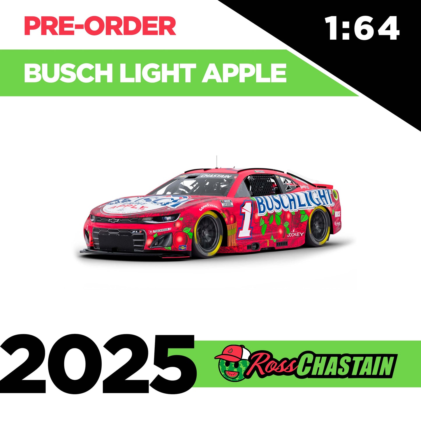 Ross Chastain 2025 No.1 1:64 Busch Light Apple DIE-CAST
