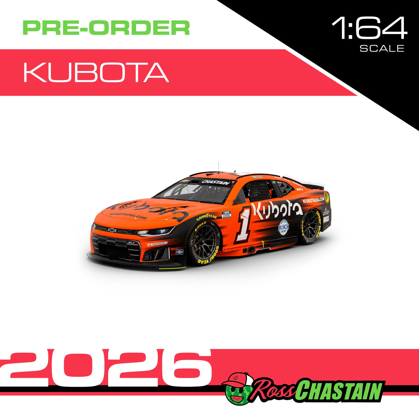Ross Chastain 2026 No.1 1:64 Kubota DIE-CAST