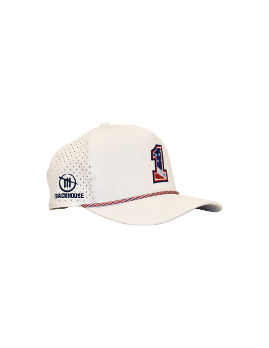 Ross Chastain #1 Americana White Rope Snapback Hat