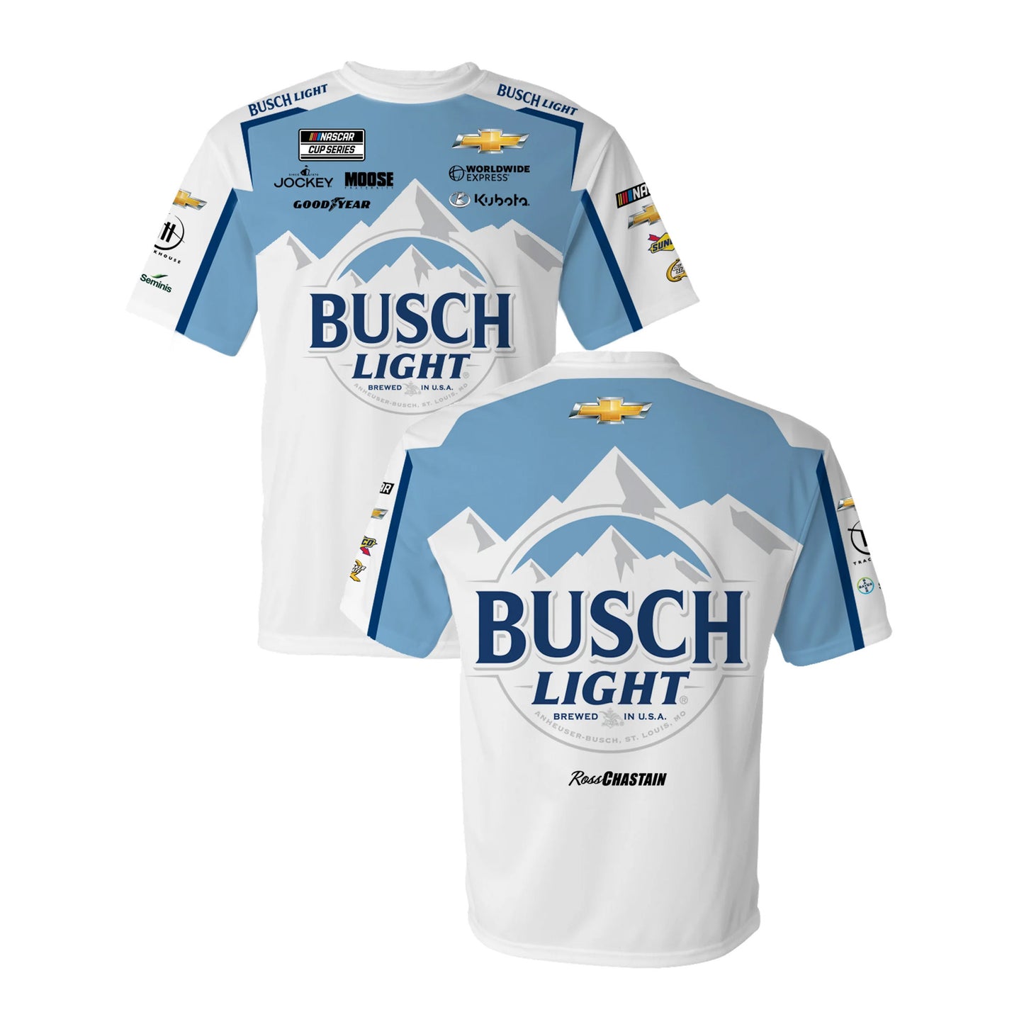 2024 Ross Chastain Busch Light Sublimated Crew Tee