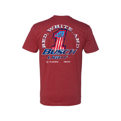 Ross Chastain #1 Red, White, and Busch Light Cardinal T-Shirt