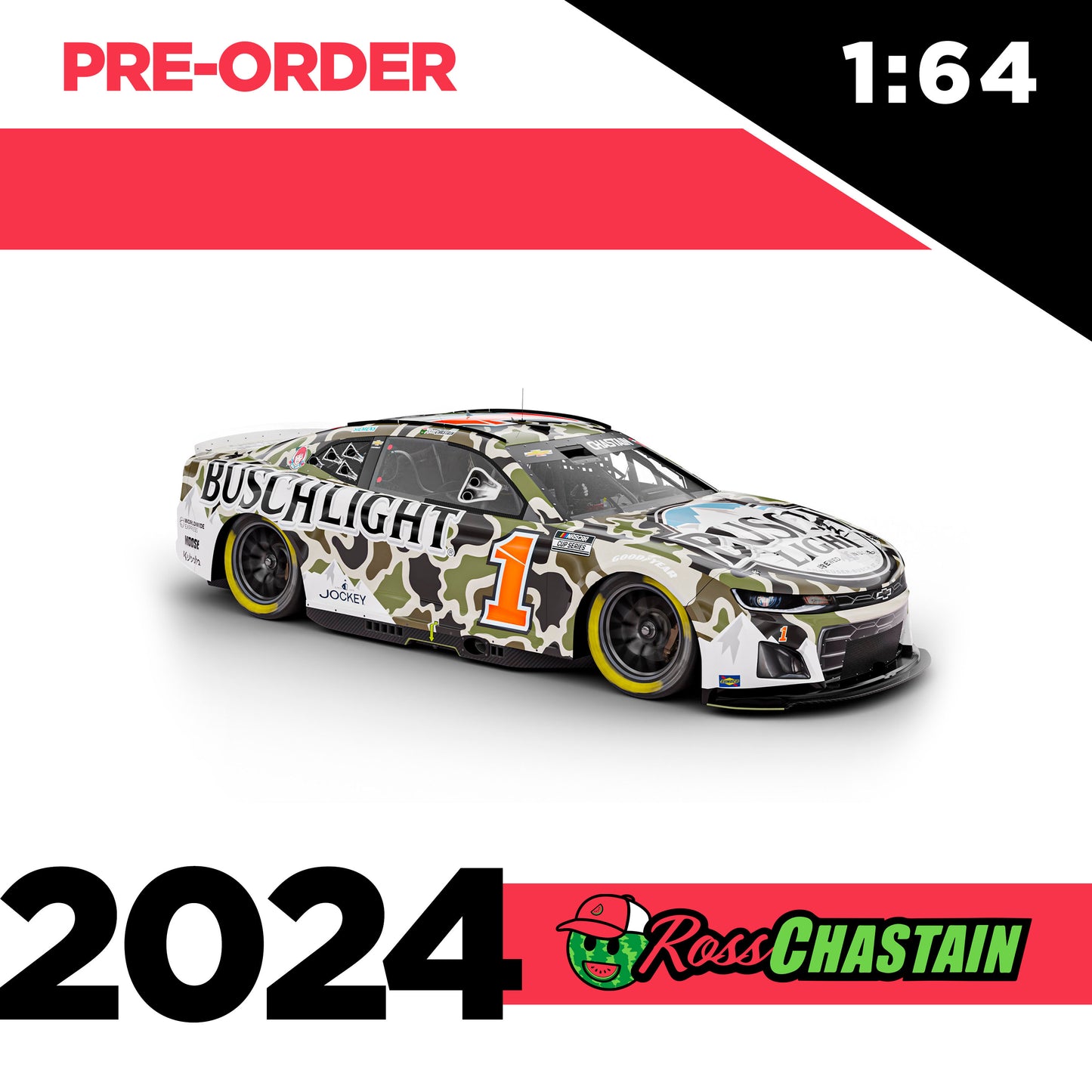 Ross Chastain 2024 No.1 1:64 Busch Light CAMO DIE-CAST