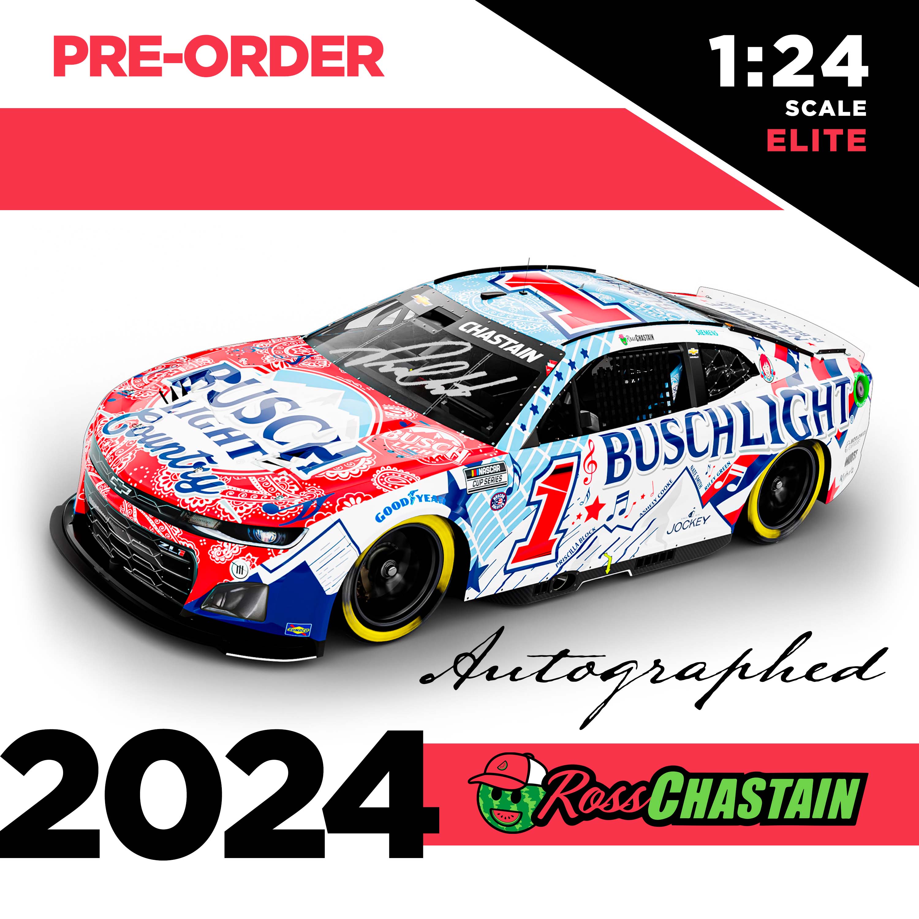 Ross Chastain Autographed 2024 Diecast