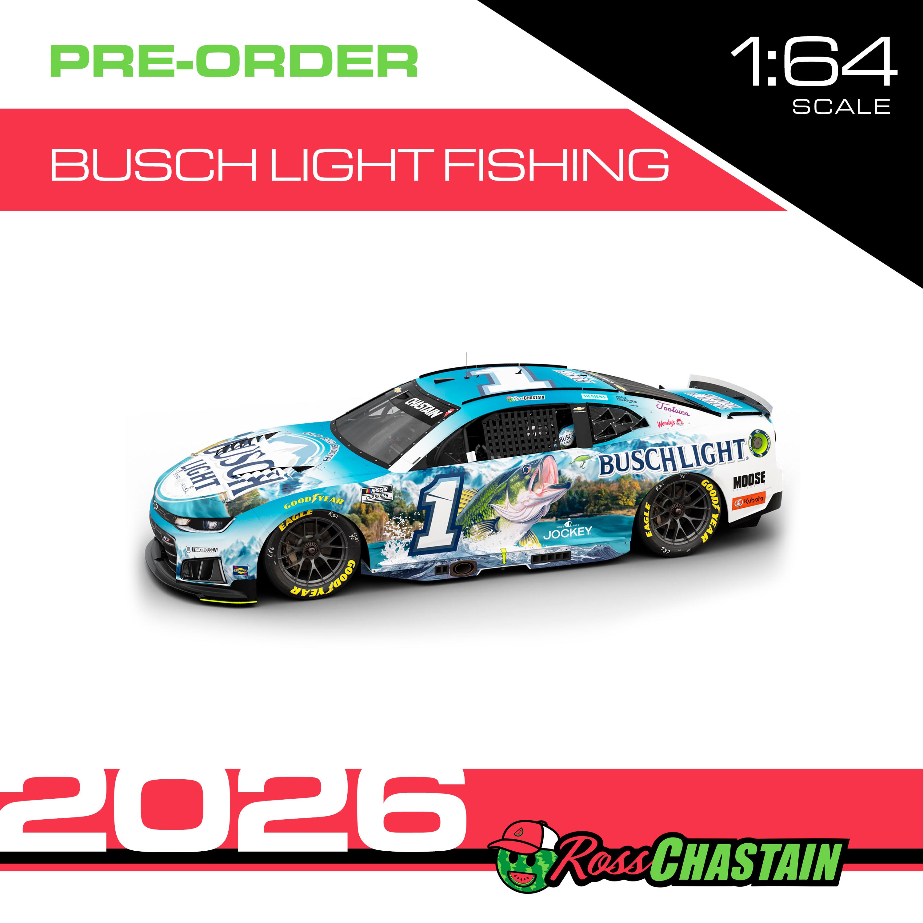 Ross Chastain 2026 No.1 1:64 Busch Light FISHING DIE-CAST