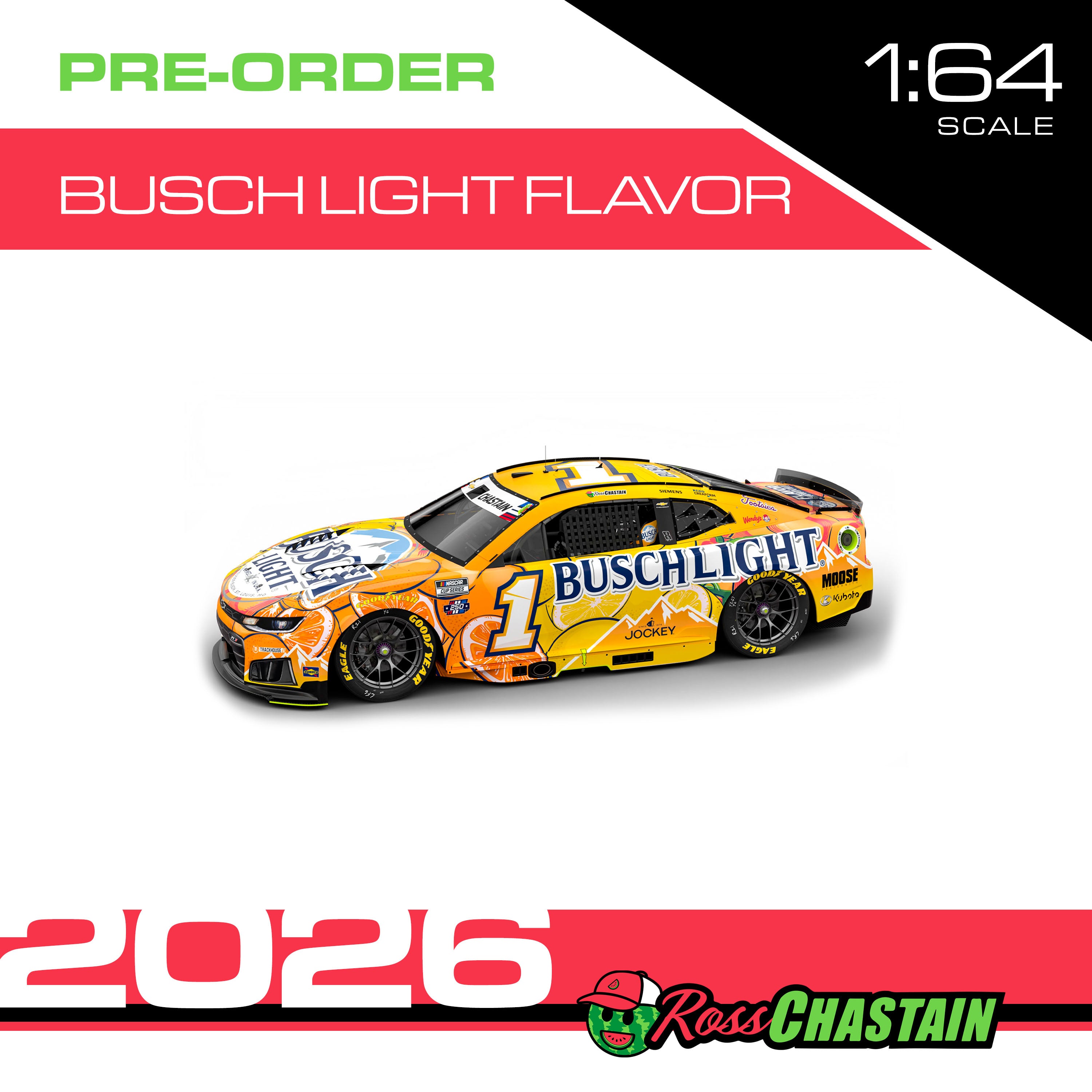 Ross Chastain 2026 No.1 1:64 Busch Light FLAVOR SHOWDOWN DIE-CAST