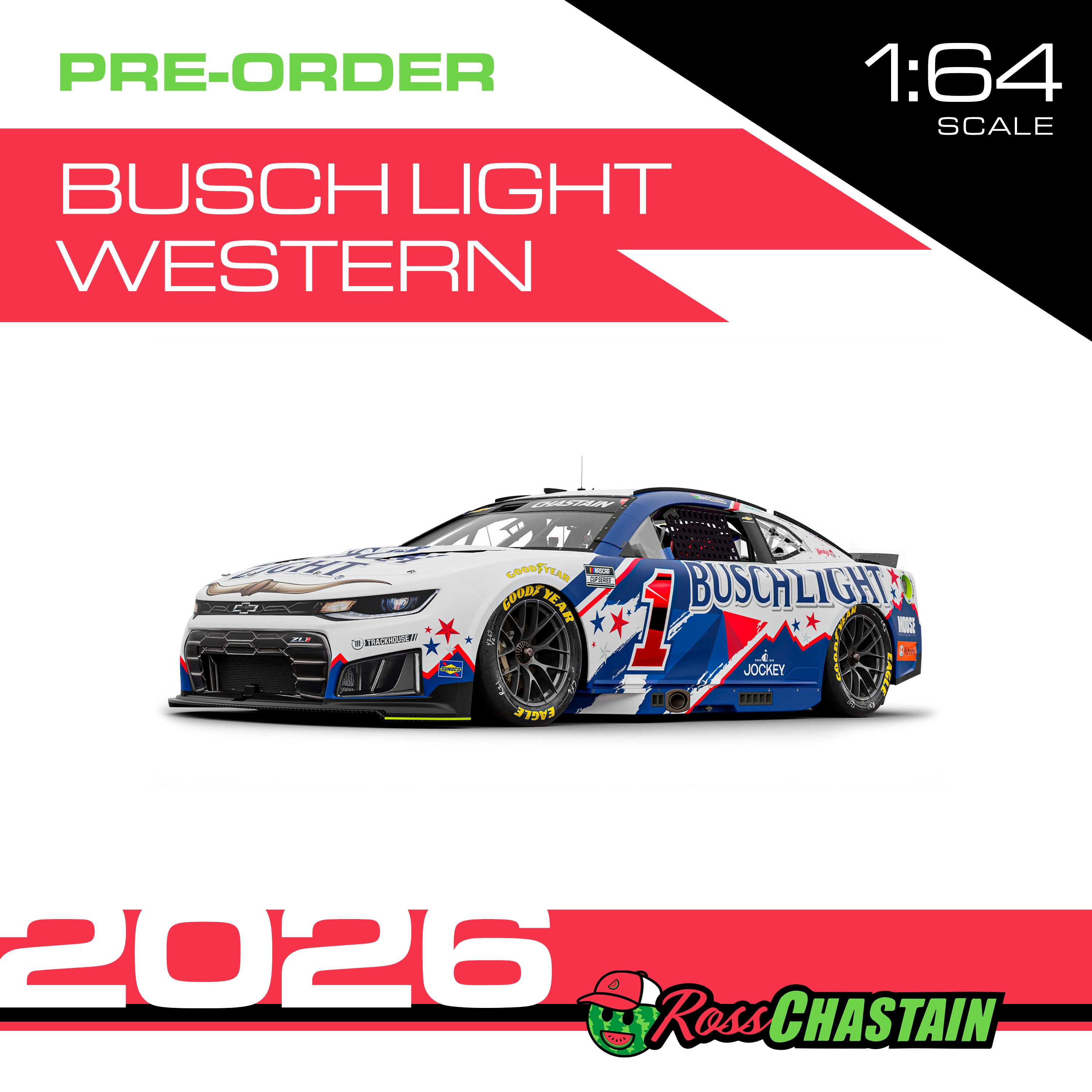 Ross Chastain 2026 No.1 1:64 Busch Light Western DIE-CAST