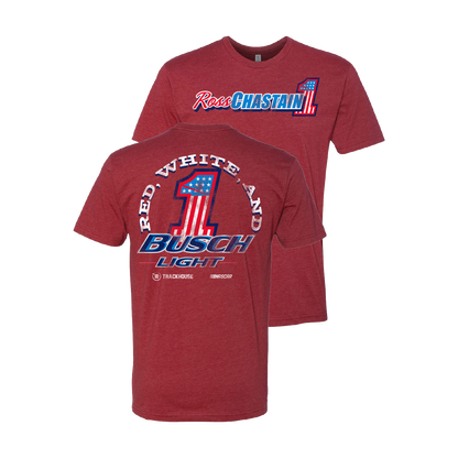 Ross Chastain #1 Red, White, and Busch Light Cardinal T-Shirt