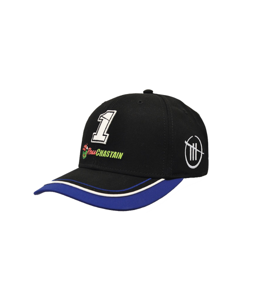 Ross Chastain #1 Black and Blue Velcro Cap