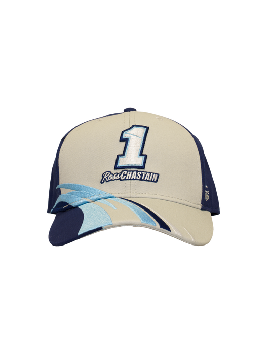 Ross Chastain #1 Grey Wave Snapback Hat