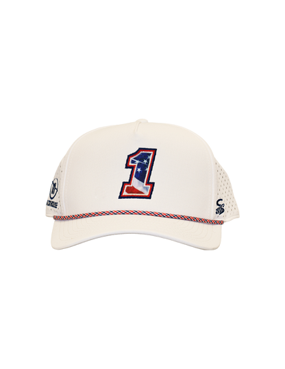 Ross Chastain #1 Americana White Rope Snapback Hat