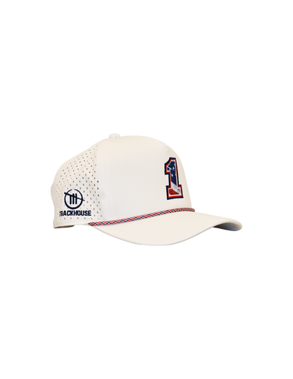 Ross Chastain #1 Americana White Rope Snapback Hat