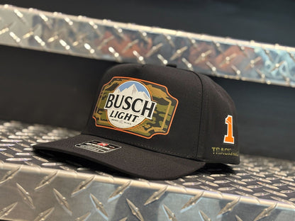 Ross Chastain #1 2025 Busch Light Camo Black Snapback Hat