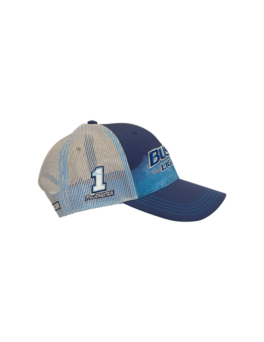 Ross Chastain #1 Busch Light Retro Mountains Mesh Snapback Hat